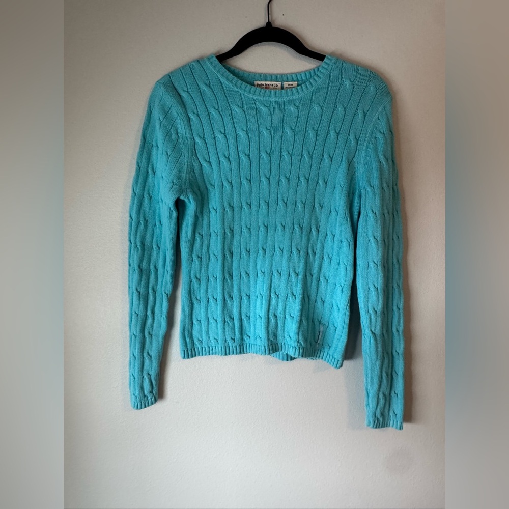 Polo Jeans Co Ralph Lauren Turquoise Cable Knit Sweater